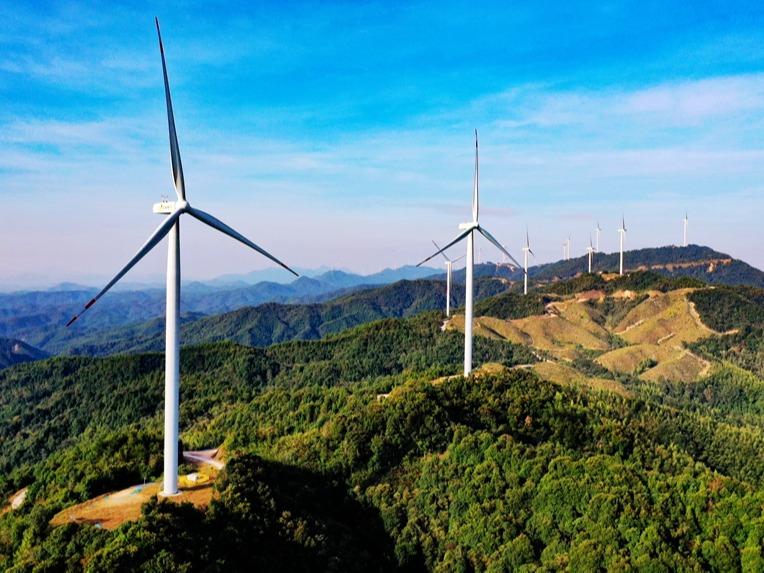 CO2排出削減に寄与する風力発電　江西省全南