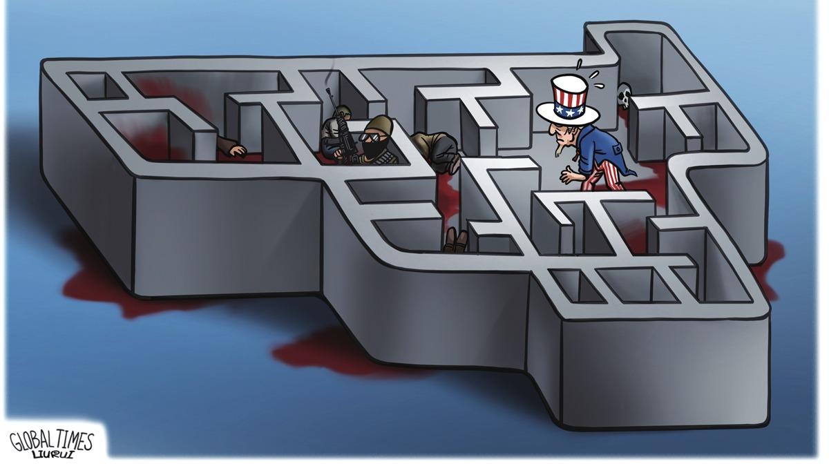 کاریکاتور| آمریکا گیرافتاده در هزارتوی مرگبار خشونت سلاحا