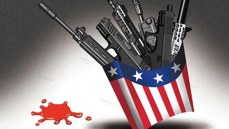 کاریکاتور| اینجا آمریکاست؛ بفرمایید گلوله میل کنید!ا
