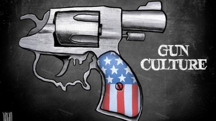 کاریکاتور| فرهنگ اسلحه آمریکا یا فرهنگ خودزنی