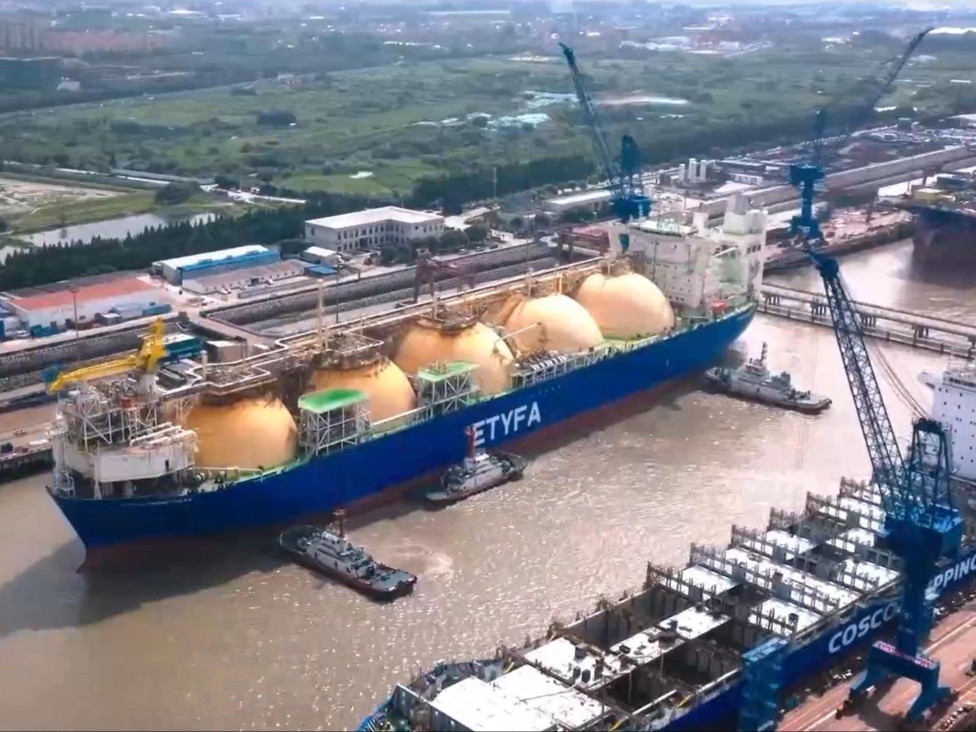 LNG運搬船を「海上のLNG貯蔵基地」に 中国上海