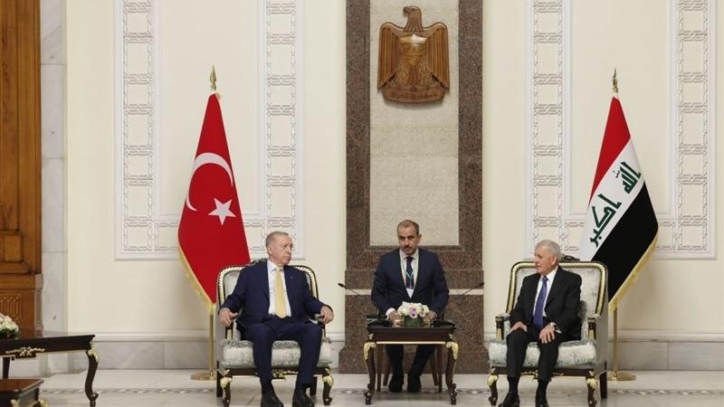 دیدار اردوغان با رئیس‌جمهور  و نخست‌وزیر عراق در بغدادا