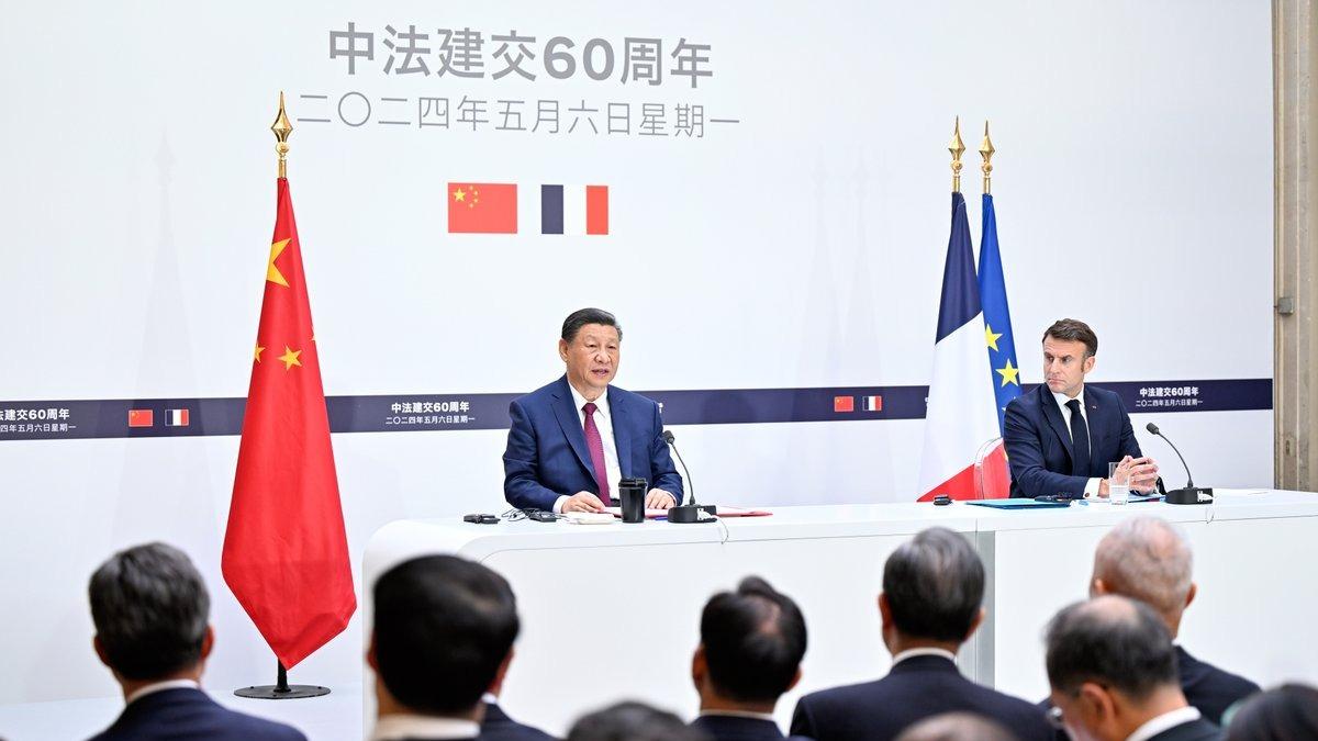 برگزاری نشست خبری مشترک سران چین و فرانسها