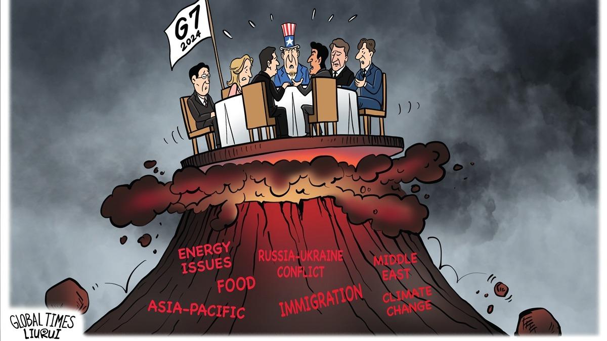 کاریکاتور| برگزاری نشست گروه 7 روی آتشفشان مشکلات!