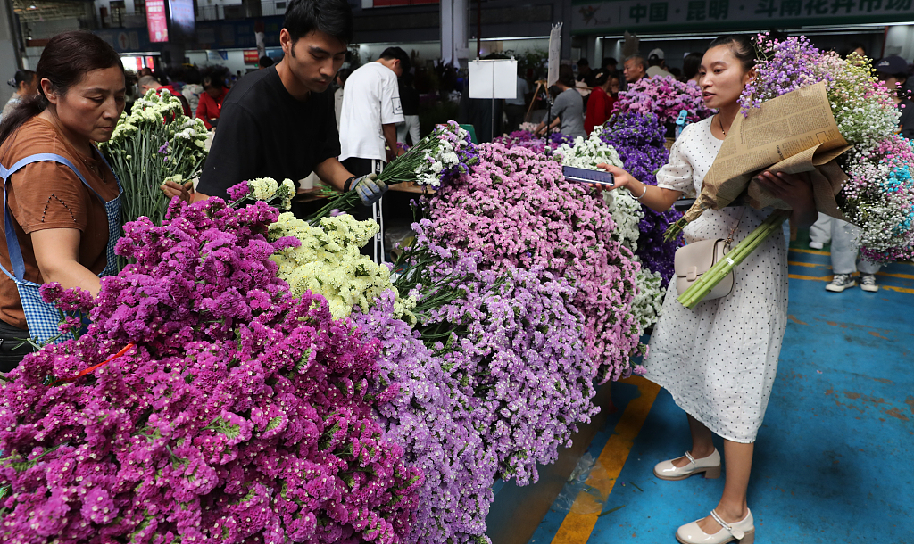 Treg i luleve gjatë festës, 3 tetor 2023, Dounan, provincë Yunnan(Foto:VCG)