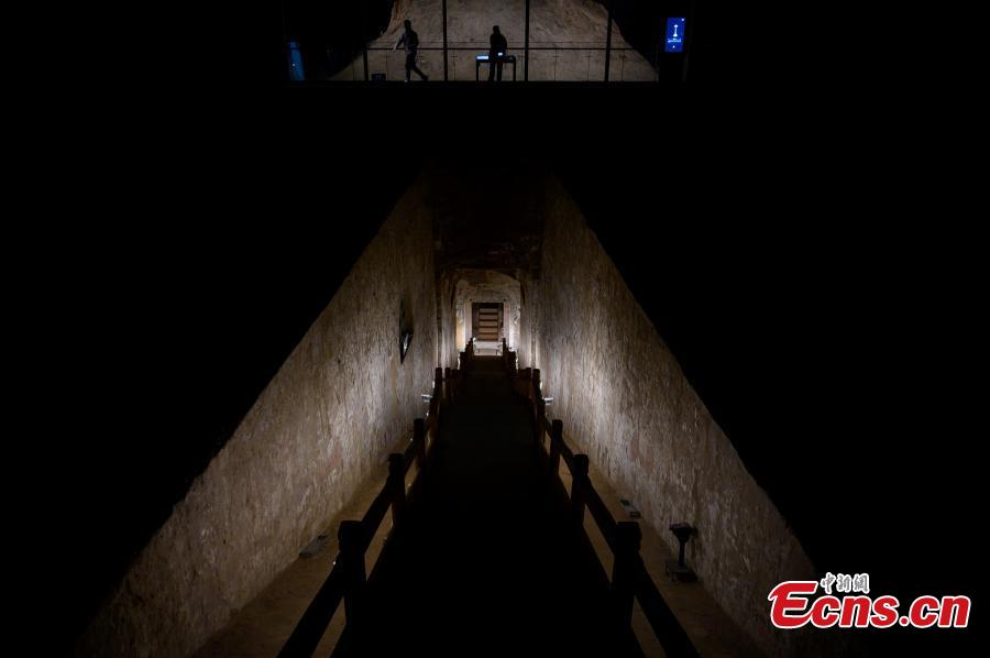 Άποψη του αρχαίου τάφου του Σου Σιανσχιού της Δυναστείας των Βόρειων Τσι στο Ταϊγιουάν, την πρωτεύουσα της επαρχίας Σανσί στην βόρεια Κίνα, στις 14 Νοεμβρίου 2023. (Φωτογραφία: China News Service/Wei Liang)